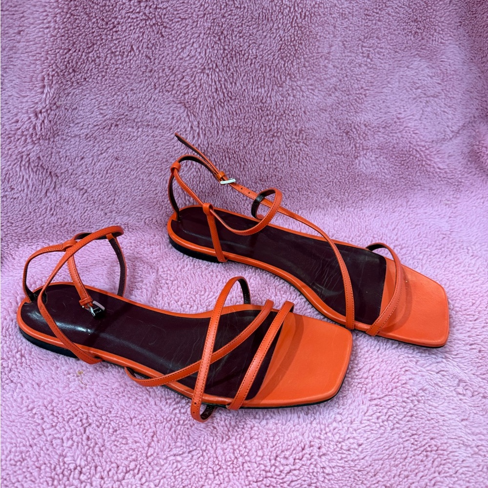 STAUD ORANGE THIN STRAP SANDALS SIZE 42